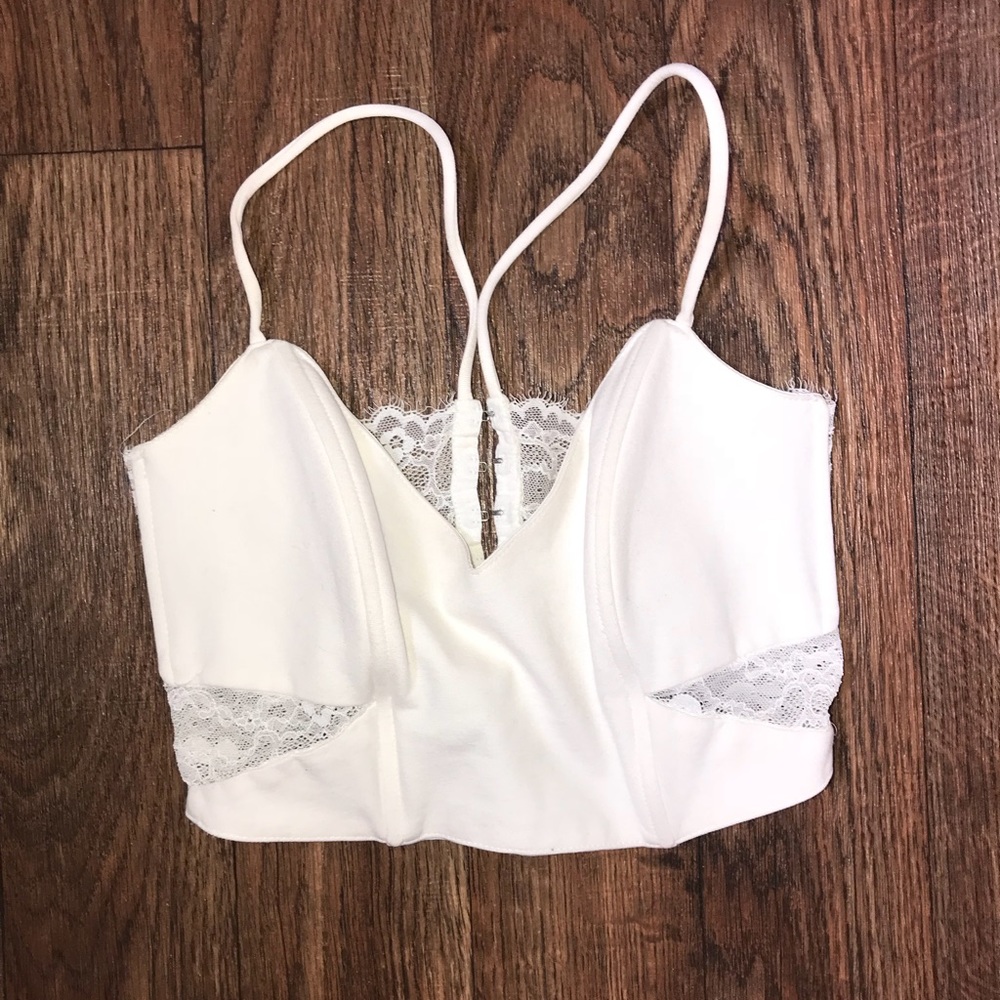 White lace Crop top